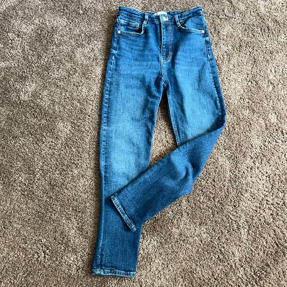 ZARA High rise straight leg jeans